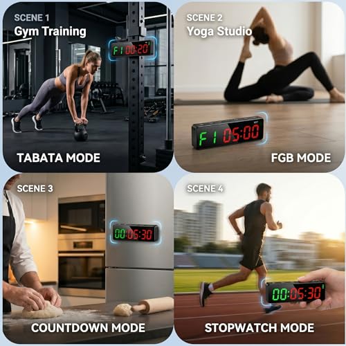 7-Inch LED Workout Timer for HIIT & Boxing - Rechargeable