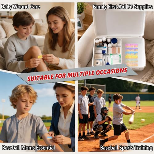 60Pcs Baseball Ice Cream Drip Bandages - Latex Free & Hypoallergenic