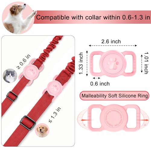 Waterproof Silicone AirTag Holder for Dog Collar - Pink