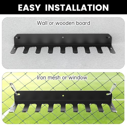 Yuleimy Wall Mount Baseball Bat Rack for 16 Bats - 1 Pack