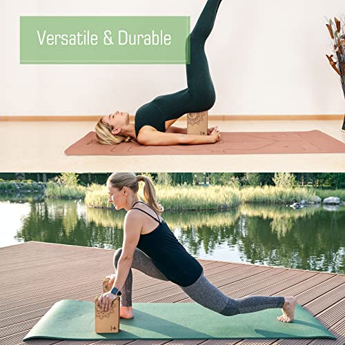 Cork Yoga Blocks Set with 8ft Strap - Eco-Friendly Support