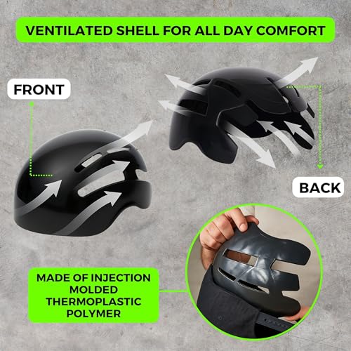 Bump Cap Insert x 2 Pack. Lightweight Hard hat Liner for Baseball Caps. Ventilated Safety Helmet Shell. Protective Headgear for Work, Security and Outdoor use.