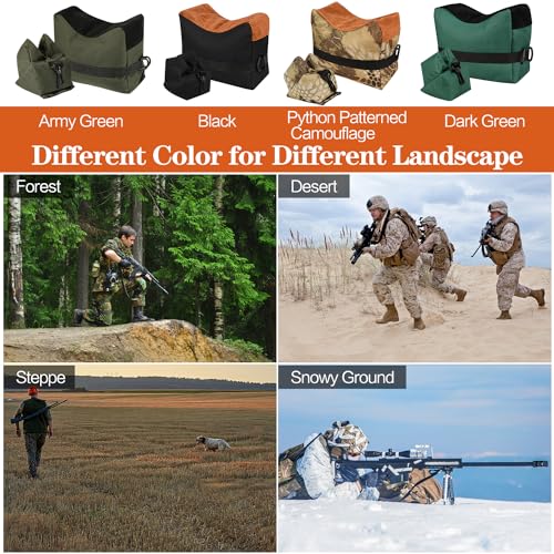 Army Green Unfilled Rest Bags Set - Front & Rear Support