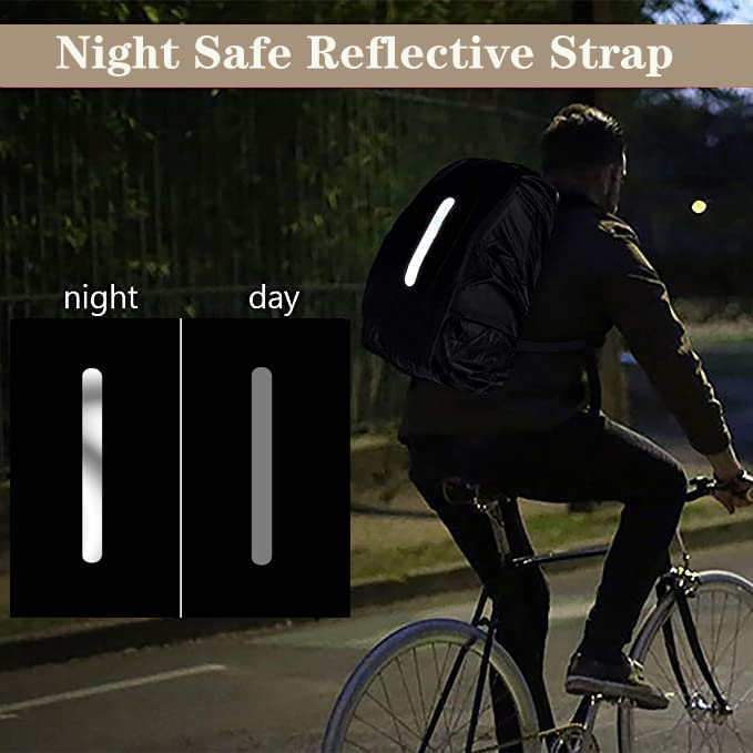 2 Pack Waterproof Backpack Rain Cover with Reflective Strips, L (40-55L) – Black & Army Green