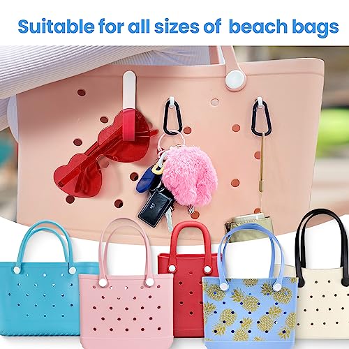 Beach Bag Accessory Hook & Carabiner Set - 6PCS White