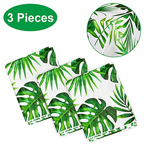 Hawaii Palm Leaves Tablecloths - 3 Pack Disposable Luau Covers
