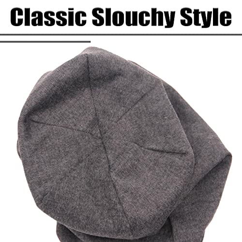 Unisex Baggy Cotton Beanie Hat - Lightweight Slouchy Cap - Red
