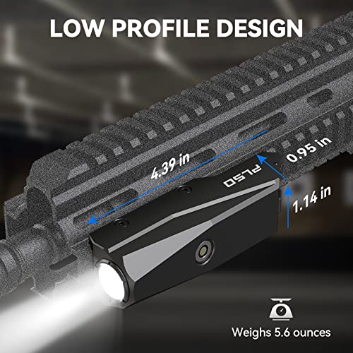 VOTATU PL50 Tactical Flashlight for Rifle - 1450 Lumens Weapon Light Compatible with Picatinny Rail, Magnetic USB Rechargeable, High/Low Modes