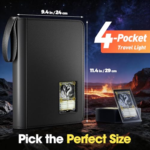 4-Pocket Card Binder for 144 Trading Cards - Black