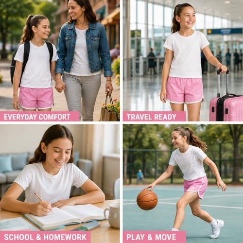 Girls Athletic Performance Shorts - 1 or 3 Pack - Pink