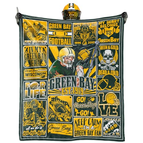 Football Blanket - Cozy Green Throw for Bed & Couch, 60"x50"