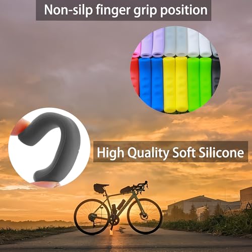 Silicone Brake Lever Grip Covers - Anti-Slip Handle Protectors, 4 Pairs - Black