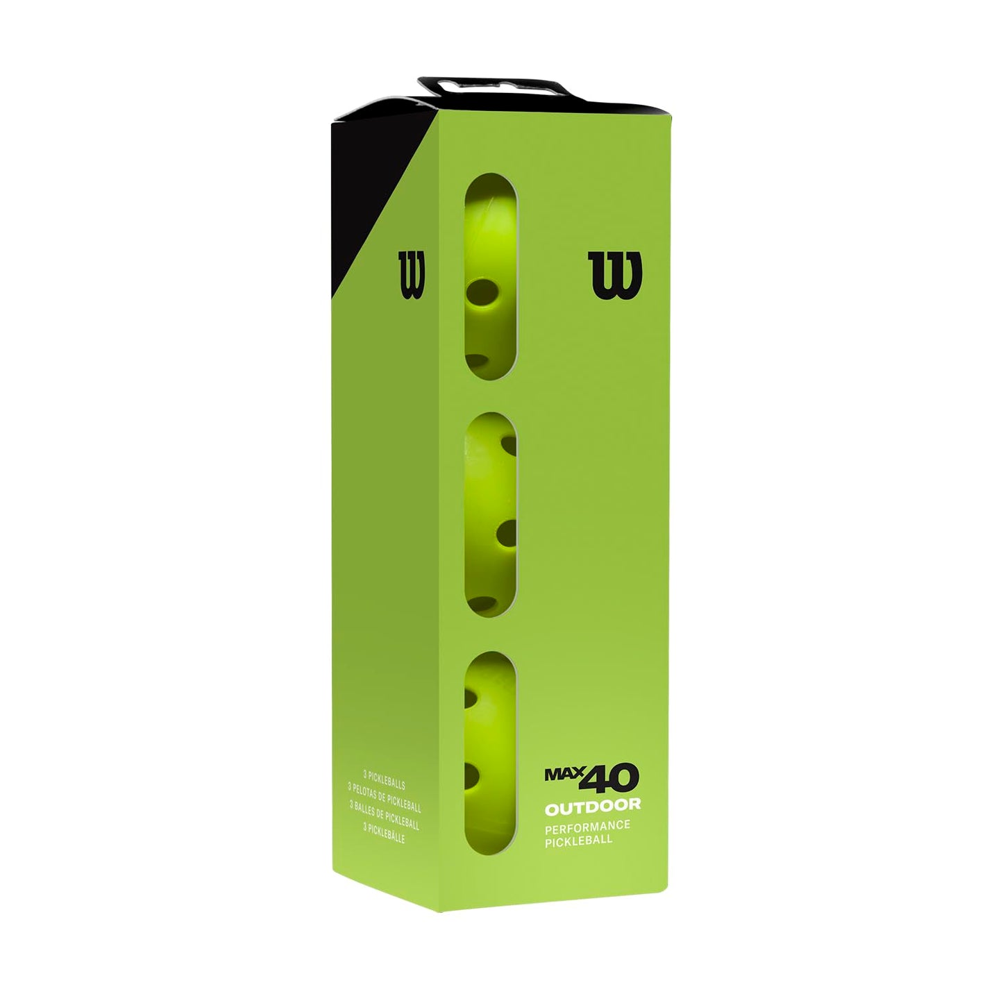 WILSON Max 40 Outdoor Pickleball Ball - 3 Balls, Green