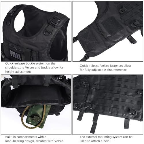 Adjustable Tactical Airsoft Vest with Removable Pouches