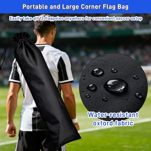 67" Soccer Corner Flag Set - 12 Pack with Carry Bag