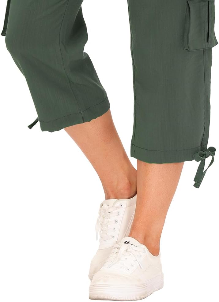 MoFiz Women's Capri Pants - Lightweight Casual Capris with Pockets for Hiking | Loose Fit & Stylish