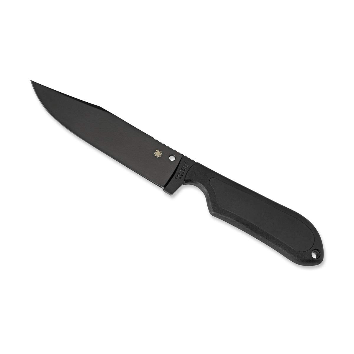 Spyderco Perrin Street Bowie Fixed Blade Utility Knife with 5.05" VG-10 Steel Black Blade and Premium Injection-Molded Polymer Sheath - Everyday Carry - PlainEdge - FB04PBB