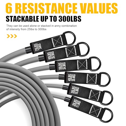 300LBS Heavy Resistance Bands with Handles - Black