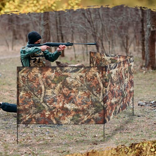 2-Piece Portable Ground Hunting Blind 118x27.6 in 3-Panel Camouflage Set