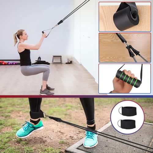 WIKDAY 250 lb Resistance Bands with Handles – All-in-One Home Gym Kit for Beginners