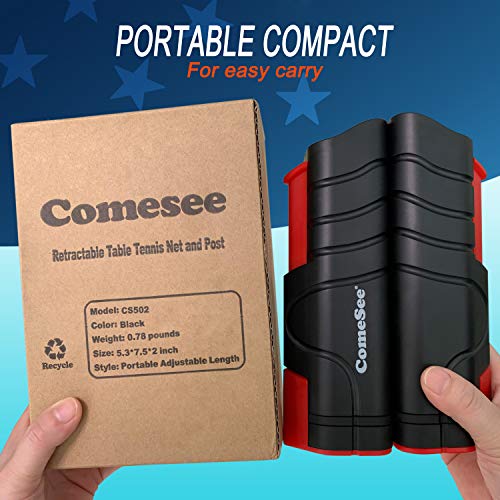 Comesee Retractable Ping Pong Net for Any Table - Black