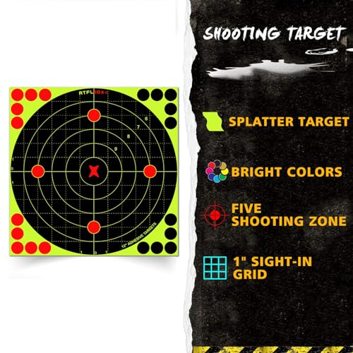 12-Inch Reactive Splatter Bullseye Target Stickers - 10 Pack