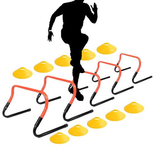 ASENVER Adjustable Height Hurdle Agility Training Hurdle Set of 5 Set of 10 (Set of 5)