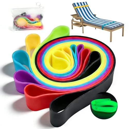 6-Pack Beach Towel Bands - 3 Glow in The Dark & 3 Solid Silicone Clips