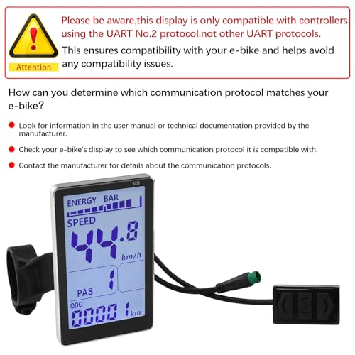 E-Bike LCD Display Meter Panel - 5 Pin Control Screen