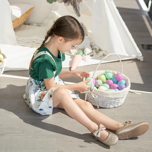 Felix & Flora Toddler Girl Dress Shoes 7 Toddler B810 Gold Flower Mary Jane Flats