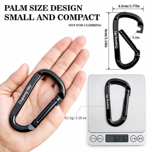 Heavy Duty 3" Carabiner Clip - 855lbs Capacity, 4 Pack