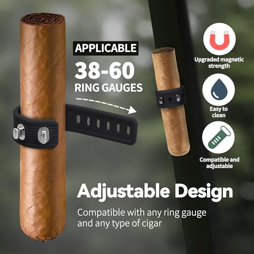 Magnetic Cigar Holder for Golf Cart - Adjustable Design - Black