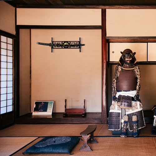 Barydat 14.57 x 7.68 Inch Classic Retro Katana Wall Mount Sword Holder, Samurai Display Rack