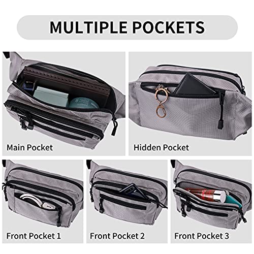 Clear Fanny Pack - Stadium Approved Multi-Purpose Waist Bag - Grey
