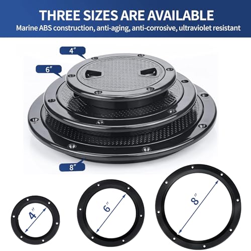 4-Inch Round Non-Slip Boat Hatch with Detachable Cover