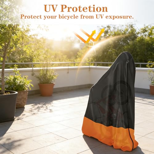 420D Waterproof Vertical Bike Rack Cover for Single Bicycle - Outdoor & Garage Use