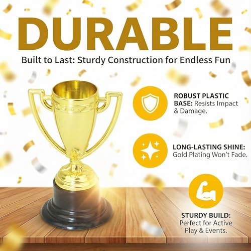 Mini Gold Trophy Cup - Small Award for Kids Parties and Sports - 1 Pack