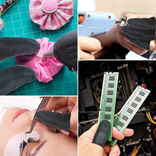 Disposable Finger Cots - 205PCS Black Rubber Finger Covers