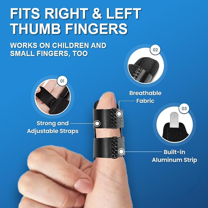 Medilymer Thumb Splint and Ice Pack Set (2+2) – Thumb, Finger Pain Relief, With Ice Packs