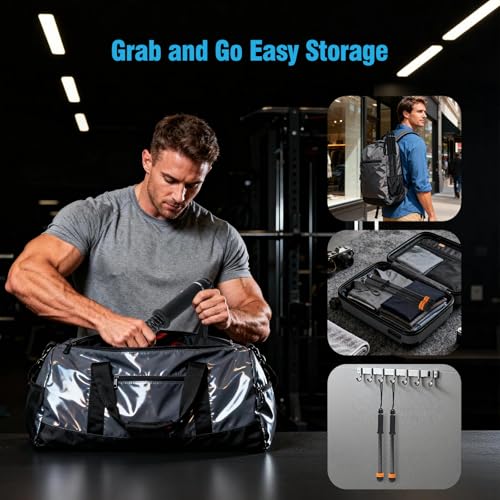 Weighted Cordless Battle Ropes - Adjustable Resistance, Portable - Black