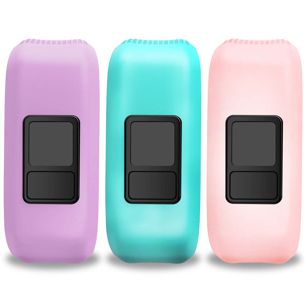 iBREK for Garmin Vivofit jr/jr 2/3 Bands, Silicon Stretchy Replacement Watch Bands for Kids Boys Girls Small Large(No Tracker) (3 Pack: Transparent Pink&Teal&Lavender, Small)