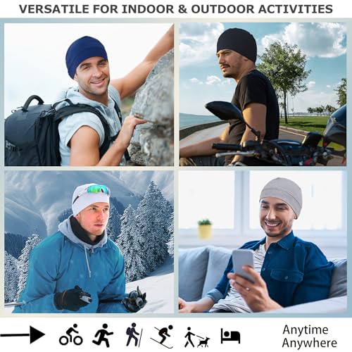 Lightweight Cotton Skull Cap Beanie for Men & Women - Set P