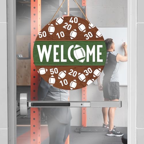Football Welcome Sign - Wooden Door Decor for Home & Porch - Y19