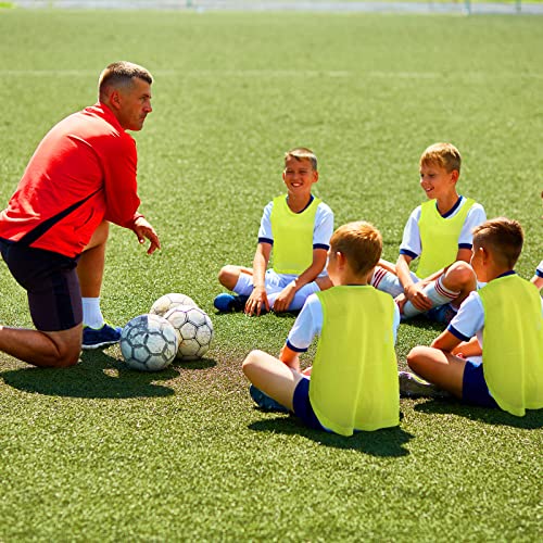 24 Pcs Nylon Mesh Pinnies Jerseys for Soccer & Basketball Practice