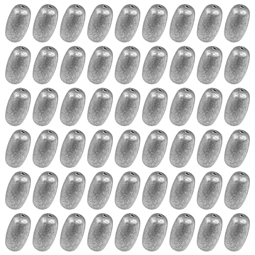 Egg Sinkers Fishing Weights 1/8oz - 20 Pack for Freshwater & Saltwater