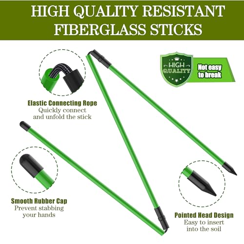 Golf Alignment Sticks 48" - 2 Pack Green, Collapsible Training Aid
