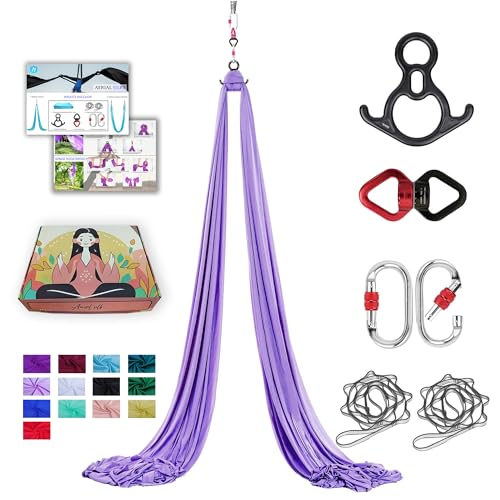 11 Yards Aerial Silks Kit for Home Aerial Yoga - Light Purple