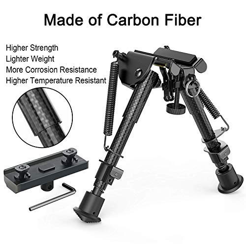 Lightweight Carbon Fiber Rifle Bipod 6-9 Inch with M Lock Adapter