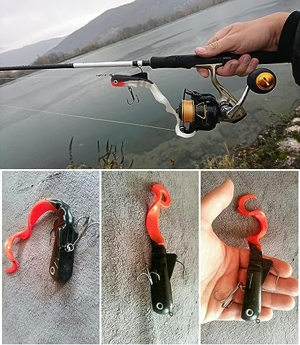 MIZUGIWA 8"/12" Pike Musky Dawg Soft Plastic Swimbait - 7 Pcs Pre-Rigged Lures