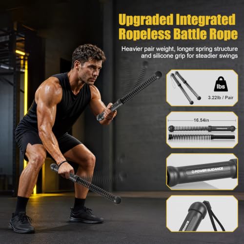 Weighted Ropeless Battle Ropes - Portable Cordless Design, Black